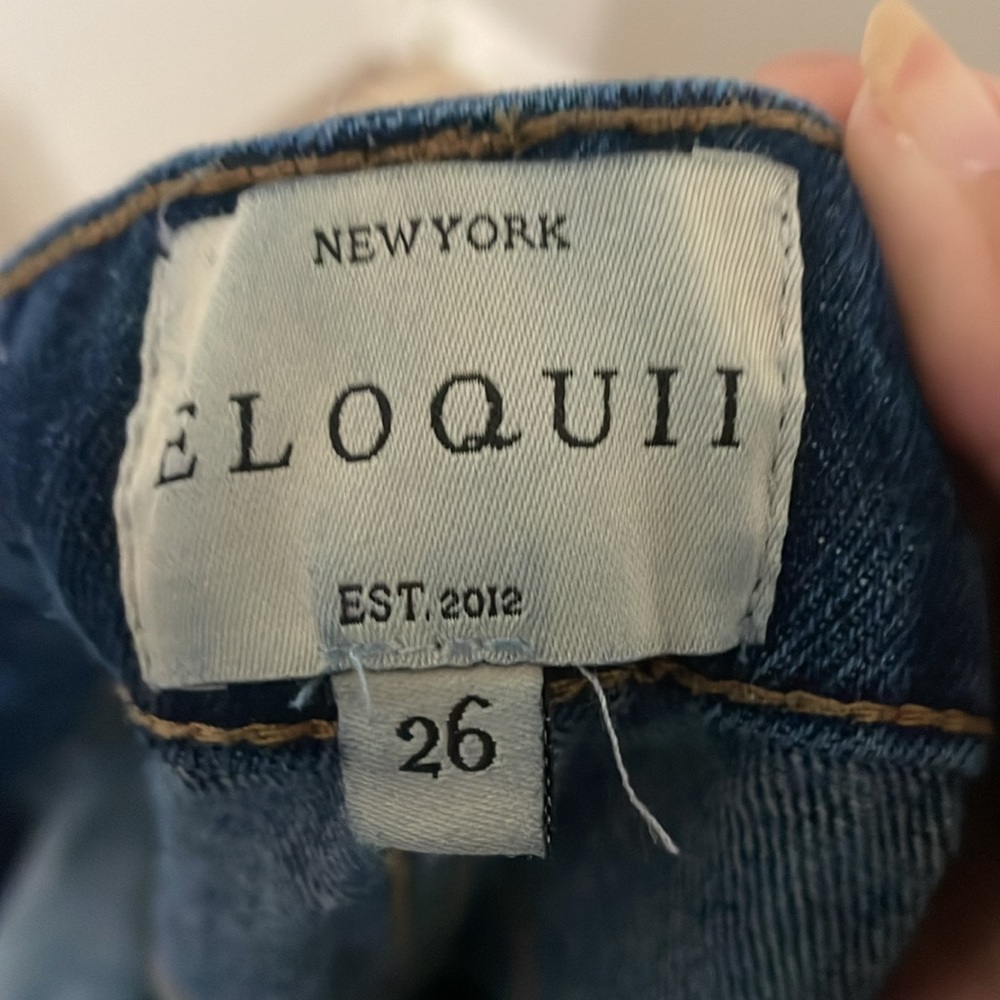 Eloquii Dark Blue Women Jeans Size 26 - Picture 3 of 9